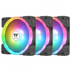 Kit Fan Com 3 Unidades Thermaltake Swafan Ex12, ARGB, 120mm, PWM, Preto, CL-F167-PL12SW-A