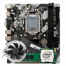 Kit Intel Core i3 3.30GHz + Placa Mãe Chipset H61 + Memória 16GB DDR3 + Cooler