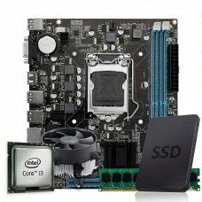 Kit Intel Core i3 4130, Placa Mãe Chipset H81, SSD 120GB, Memória 8GB DDR3