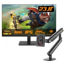 Kit Monitor Gamer SuperFrame Ace, 23.8 Pol + Suporte de Mesa Ergonômico North Bayou Single Arm A5-B