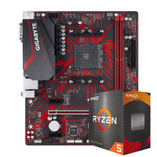 Kit Upgrade AMD Ryzen 5 4600G + Placa Mãe Gigabyte B450M Gaming