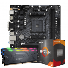 Kit Upgrade AMD Ryzen 5 5500 + Placa Mãe ASRock B550M-HDV + 16GB DDR4