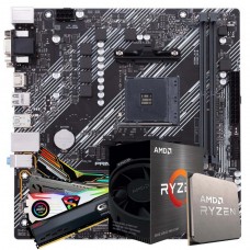 Kit Upgrade, AMD Ryzen 5 5600, Placa Mãe Chipset B450, Memória DDR4 16GB