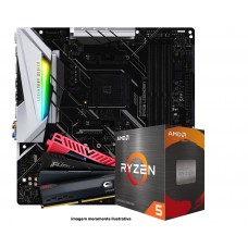 Kit Upgrade, AMD Ryzen 5 5600, Placa Mãe SuperFrame B450M Gaming, 8GB DDR4