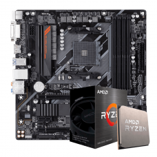 Kit Upgrade AMD Ryzen 5 5600X + Placa Mãe Gigabyte B450 AORUS M