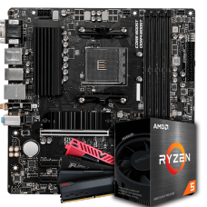 Kit Upgrade, AMD Ryzen 5 5600X + Placa Mãe MSI B550M PRO-VDH WIFI + 8GB DDR4
