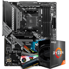 Kit Upgrade, AMD Ryzen 5 5600X + Placa Mãe MSI MAG B550 Tomahawk + 16GB DDR4