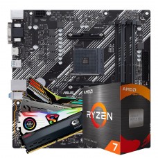 Kit Upgrade, AMD Ryzen 7 5700G, Placa Mãe Chipset A520, Memória DDR4 16GB