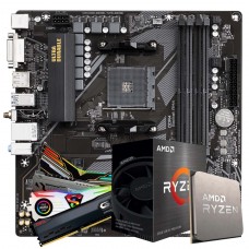 Kit Upgrade, AMD Ryzen 7 5800X, Placa Mãe Chipset B550M, Memória DDR4 16GB (2x8GB)