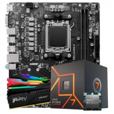 Kit Upgrade, AMD Ryzen 7 7700, MSI A620M-E AM5, Memória DDR5 16GB