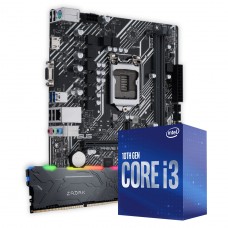Kit Upgrade Intel Core I3 10100F + Placa Mãe ASUS PRIME H510M-K + 8GB DDR4