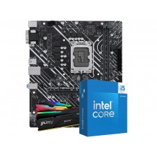 Kit Upgrade, Intel Core i5 14400F, Placa Mãe Chipset H610, Memória DDR4 16GB (2X8GB) 3200MHz