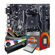 Kit Upgrade, AMD Ryzen 3 2200G, ASUS Prime A320M-K, Memória DDR4 16GB (2x8GB) 3000MHz