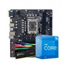 Kit Upgrade, Placa Mãe Biostar H610MH D5, Intel Core i5 12400F, Memória 16GB DDR5
