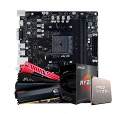 Kit Upgrade, Placa Mãe Chipset A520, AMD Ryzen 5 5600G, Memória DDR4 8GB