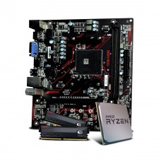 Kit Upgrade, AMD Ryzen 3 4100, Placa Mãe SuperFrame A520M Gaming, Memória DDR4 Geil Orion 16GB (2X8GB)