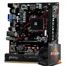 Kit Upgrade, AMD Ryzen 5 5600, Placa Mãe SuperFrame A520M Gaming, Memória DDR4 Kingston Fury SuperFrame 8GB