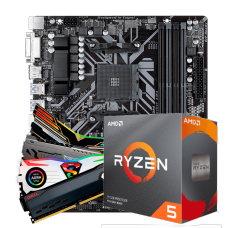 Kit Upgrade Placa Mãe Gigabyte B450M DS3H DDR4 + Processador AMD Ryzen 5 2600 3.4GHZ + Memória DDR4 8GB 3000MHZ