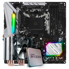 Kit Upgrade Placa Mãe ASRock B450M Steel Legend + Processador AMD Ryzen 7 3800x 3.9GHz + Cooler Deepcool Gammaxx 