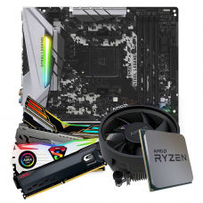 Kit Upgrade Placa Mãe ASRock B450M Steel Legend AMD AM4 + Processador AMD Ryzen 5 3600 3.6GHz + Memória DDR4 8GB 2666MHz