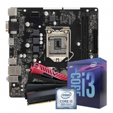 Kit Upgrade, Intel Core i3 9100F + Placa Mãe H310 + 8GB DDR4