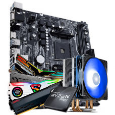 Kit Upgrade, AMD Ryzen 3 PRO 3200GE 3.8GHz Turbo + Cooler, + Asus Prime A320M-K, + Memória DDR4 16GB (2x8GB) 3000MHz