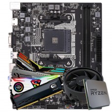 Kit Upgrade, AMD Ryzen 5 3400G, Colorful AB350M-K PRO V14, Memória DDR4 8GB 3000MHz