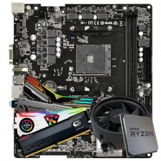 Kit Upgrade, AMD Ryzen 5 3400G, Asrock A320M-HD, Memória DDR4 8GB 3000MHz 