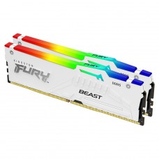 Memória DDR5 Kingston Fury Beast, RGB, 32GB (2x16GB), 5600Mhz, White, KF556C36BWEAK2-32