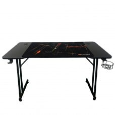 Mesa Gamer Hayom Slim II, Com Mousepad, Suporte Para Headset e Copo, Preto, MG1001