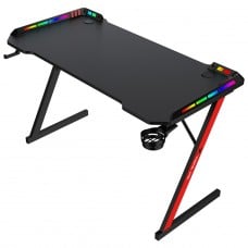 Mesa Gamer Xtrike Me DK-05, RGB, Com Suporte Para Headset e Copo, Preto