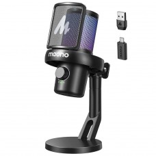 Microfone Gamer Maono DM40 Pro, RGB, Wireless/USB, Condensador, Preto