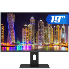 Monitor 3Green Pro 1953G, 19 Pol, Ergonômico Ajuste de altura, Rotação Vertical, LED, HD+, Widescreen, 75Hz, 2ms, HDMI/VGA