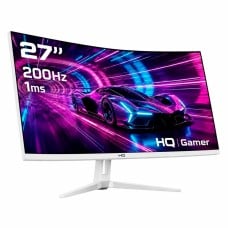 Monitor Gamer HQ, 27 Pol Curvo, Full HD, 200Hz, 1Ms, HDR, FreeSync, Frameless, HDMI/DP, Branco, HQW27C200