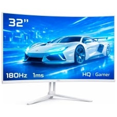 Monitor Gamer HQ Ultra, 32 Pol, Curvo, Quad HD, 2560x1440, IPS, 180Hz, 1Ms, HDR, FreeSync, HDMI/DP, Branco, HQW32C180