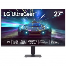 Monitor Gamer LG UltraGear G4, 27 Pol, IPS, Full HD, 144Hz, 1ms, 99% sRGB, FreeSync/G-Sync, HDMI/DP, Preto, 27G411A-B