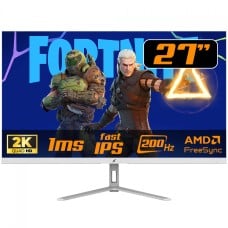 Monitor Gamer SuperFrame Crystal, 27 Pol, RGB, Quad HD, Fast IPS, 1ms, 200Hz, FreeSync/G-Sync, HDMI/DP, Branco, SFCTFW-27200-QHD-PRO