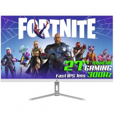Monitor Gamer SuperFrame Crystal, 27 Pol, RGB, Quad HD, Fast IPS, 1ms, 300Hz, FreeSync/G-Sync, HDMI/DP, Branco, SFCTFW-27300-QHD-PRO