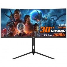 Monitor Gamer SuperFrame Elegance Series, Black, 30 pol, Curvo, UltraWide, Full HD, VA, 1ms, 200Hz, FreeSync, HDMI/DP, SFEF-3015-B - Open Box - DEAD PIXEL