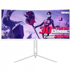 Monitor Gamer SuperFrame Elegance Series, White, 30 pol, Curvo, UltraWide, Full HD, VA, 1ms, 200Hz, FreeSync, HDMI/DP, SFEF-3015 - Open Box - MARCAS DE USO