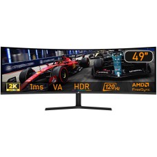 Monitor Gamer SuperFrame Enterprise, 49 Pol, Curvo, UltraWide, Dual Quad HD, VA, 1ms, 120Hz, FreeSync/G-Sync, SF-MN-ENT49QDVCC2C