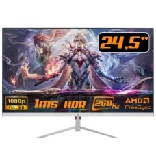 Monitor Gamer SuperFrame Precision, 24,5 Pol, Full HD, VA, 1ms, 260Hz, FreeSync/G-Sync, HDMI/DP, Branco, SFPFW-24260-FHD