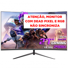 Monitor Gamer SuperFrame Precision, 27 Pol, Curvo, Full HD, 1ms, 240Hz, FreeSync, HDMI/DP, SFP2702G - Open Box COM DEAD PIXEL E RGB NÃO SINCRONIZA