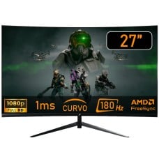 Monitor Gamer SuperFrame Precision, 27 Pol, Full HD, Curvo, VA, 180Hz, 1ms, HDR, G-Sync/FreeSync, HDMI/DP, SF-MN-PRE27FSVCD1B