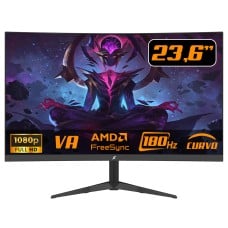 Monitor Gamer SuperFrame Precision Ultra V4, 23.6 Pol, Curvo, Full HD, VA, 180Hz, RGB, FreeSync/G-Sync, HDMI/DP, SFPCCB-24180-FHD