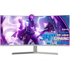 Monitor Gamer SuperFrame Vision Ultra, 34 Pol, Curvo, UltraWide, 2.5K, Quad HD, VA, 99% sRGB, HDR, FreeSync, 1ms, 165Hz, HDMI/DP, White, SFVC-3415-2 - Open Box