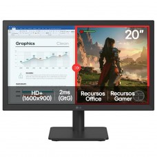 Monitor LG LED 20 Pol, HD+, 75Hz, 2ms, HDMI/VGA, Preto, 20U401A-B.AWZM