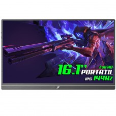 Monitor Portátil SuperFrame Preview Pro, 16.1 Pol, Full HD, 144Hz, IPS, Mini-HDMI/USB-C, SFPFB-16144-FHD