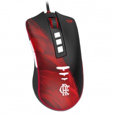 Mouse Gamer Redragon Flamengo Attack, LED Vermelho, 8 Botões, 12400 DPI, PMW3327, Preto e Vermelho, FL711