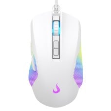 Mouse Gamer Rise Mode Nova 02, RGB, 7200 DPI, 6 Botões, Branco, RM-MG-NV02-FW
